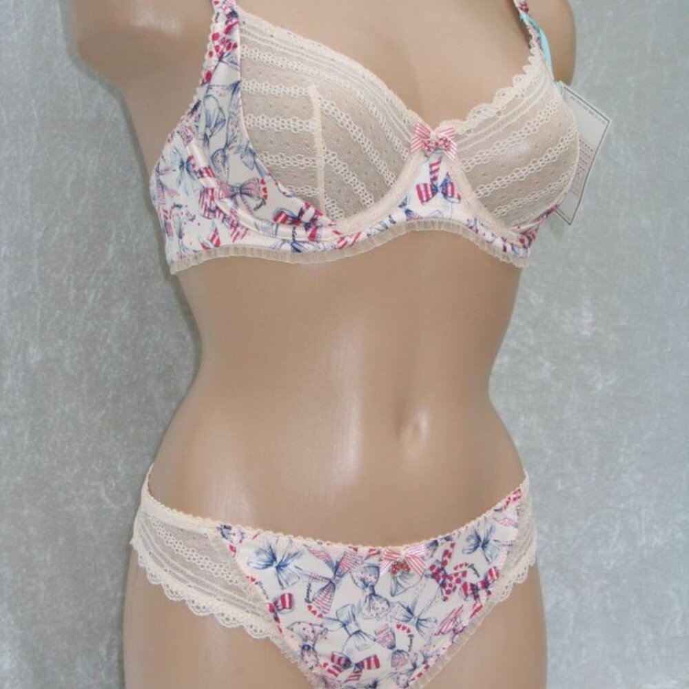 Floozie by Frost French Cream Sheer Lace Bra Set